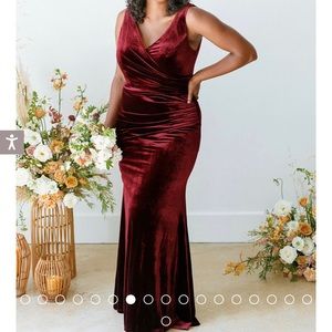 Revelry Dawson Velvet Terrecotta Dress
